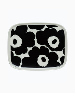 Marimekko Oiva/Unikko Rectangle Plate Black and White